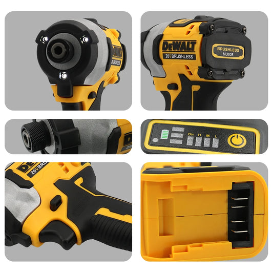 Destornillador de impacto DEWALT DCF850, 205 NM, inalámbrico, sin escobillas, batería de 20 V, taladro de impacto eléctrico recargable, herramientas eléctricas